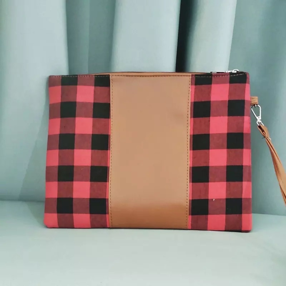 Tartan Red and Black Plaid Clutch